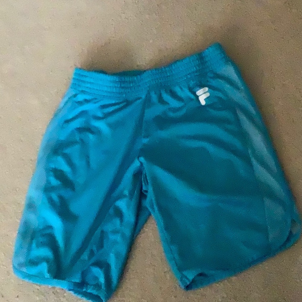 Blue girls fila sports shorts